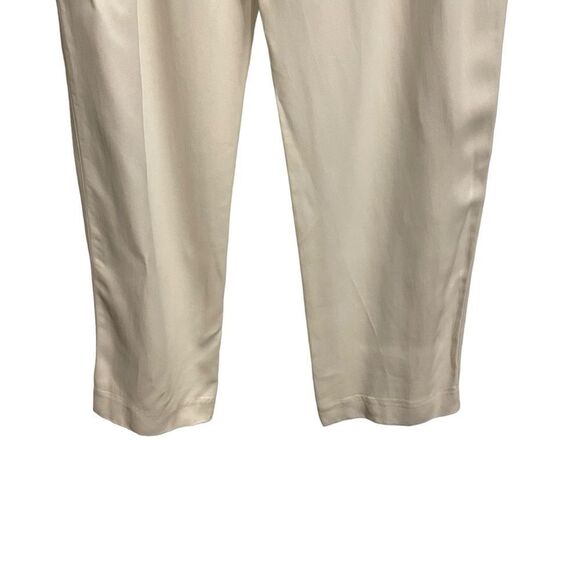 Zara White Satin High Rise Pleated Ankle Pants Size Small NWT - Picture 4 of 8